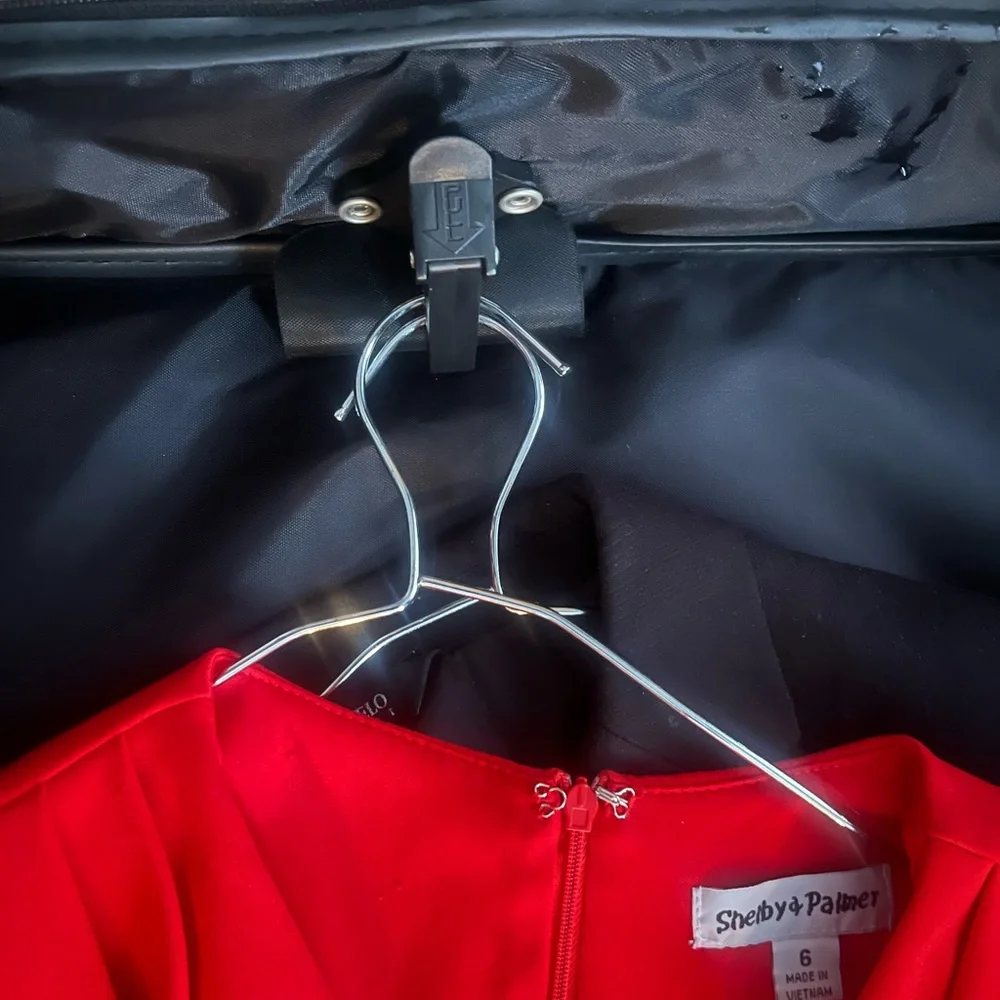 Black Garment bag suitcase travel for dresses or suits